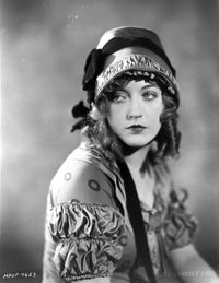 Marion Davies in a blouse and ribbon hat black and white photo print