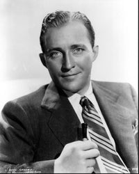 Bing Crosby black and white photo print holding pipe