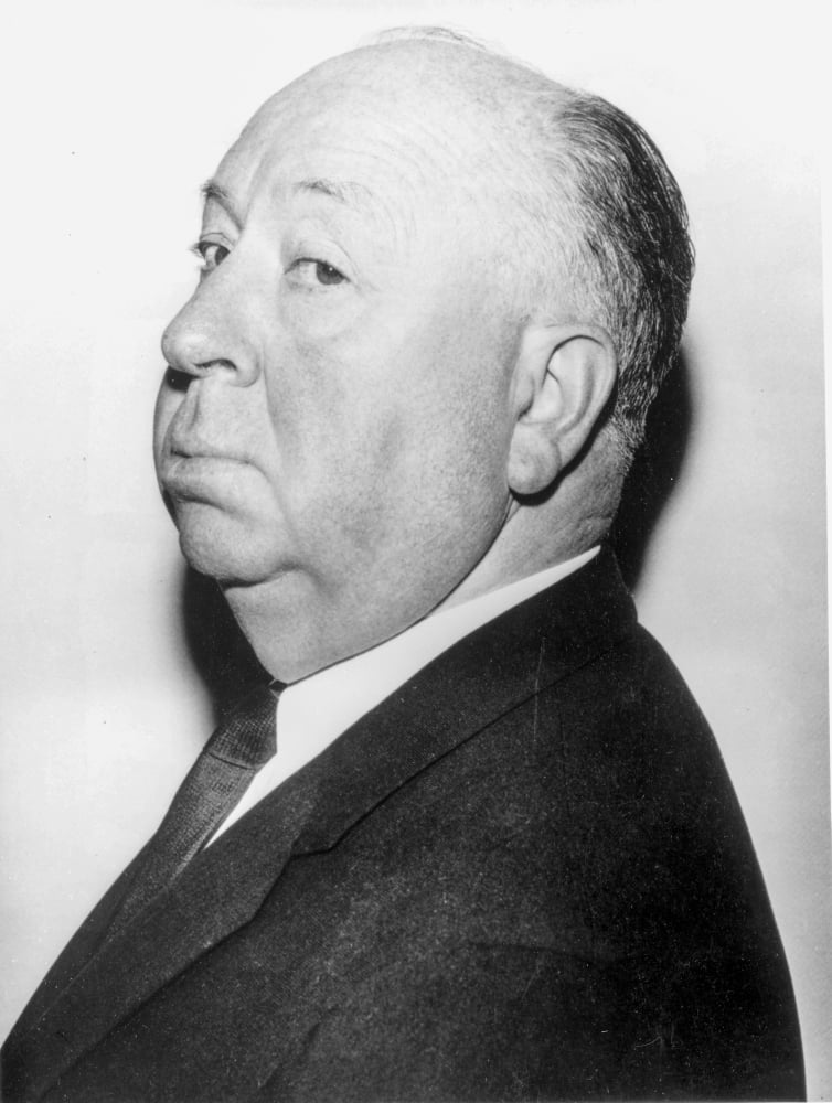 Close up portrait photo print of Alfred Hitchcock.
