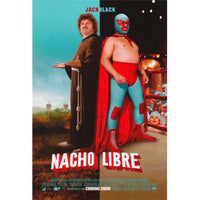 Nacho Libre movie poster print featuring Jack Black as a luchador.
