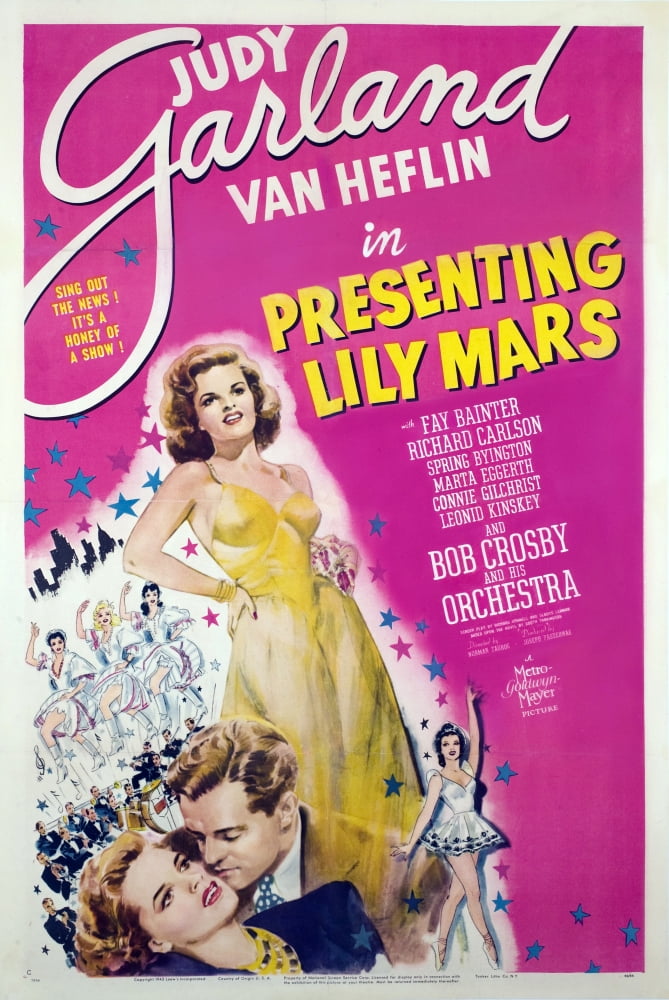 Lily Mars movie poster print featuring Judy Garland and Van Heflin from 1943.