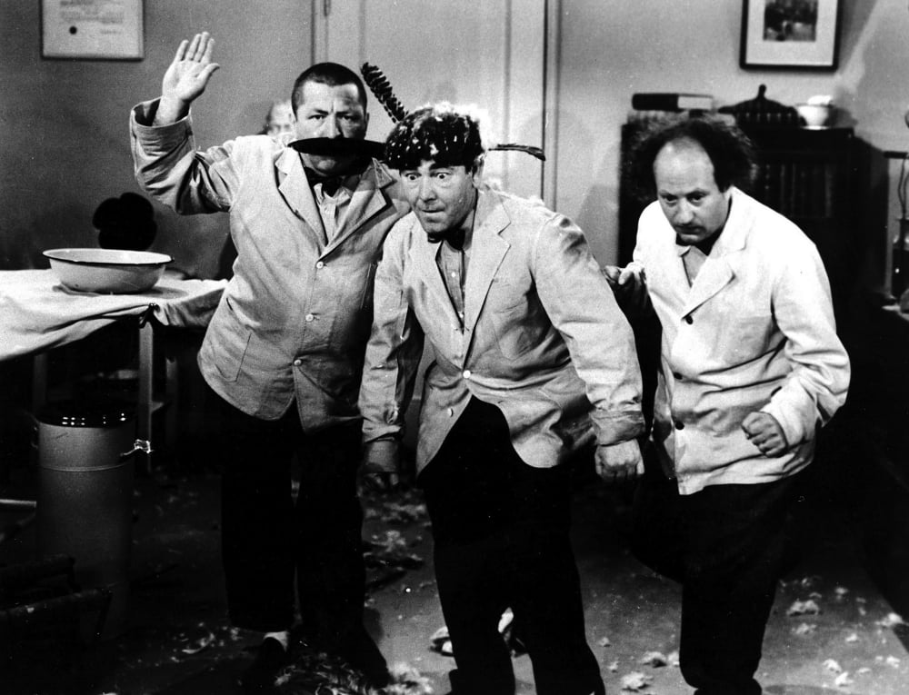 The Three Stooges Film Still Photo Print showcasing classic cinema scene