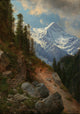 Alpinists Meeting at Aiguille du Goûter Poster Print by Carl Millner