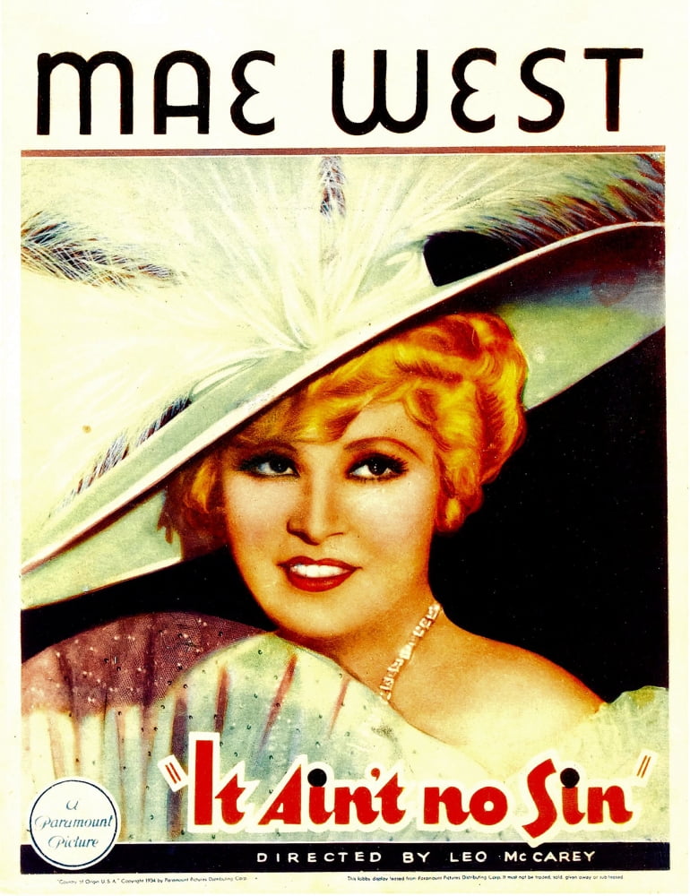 Belle of the Nineties movie poster print featuring Mae West, 11x17 size.