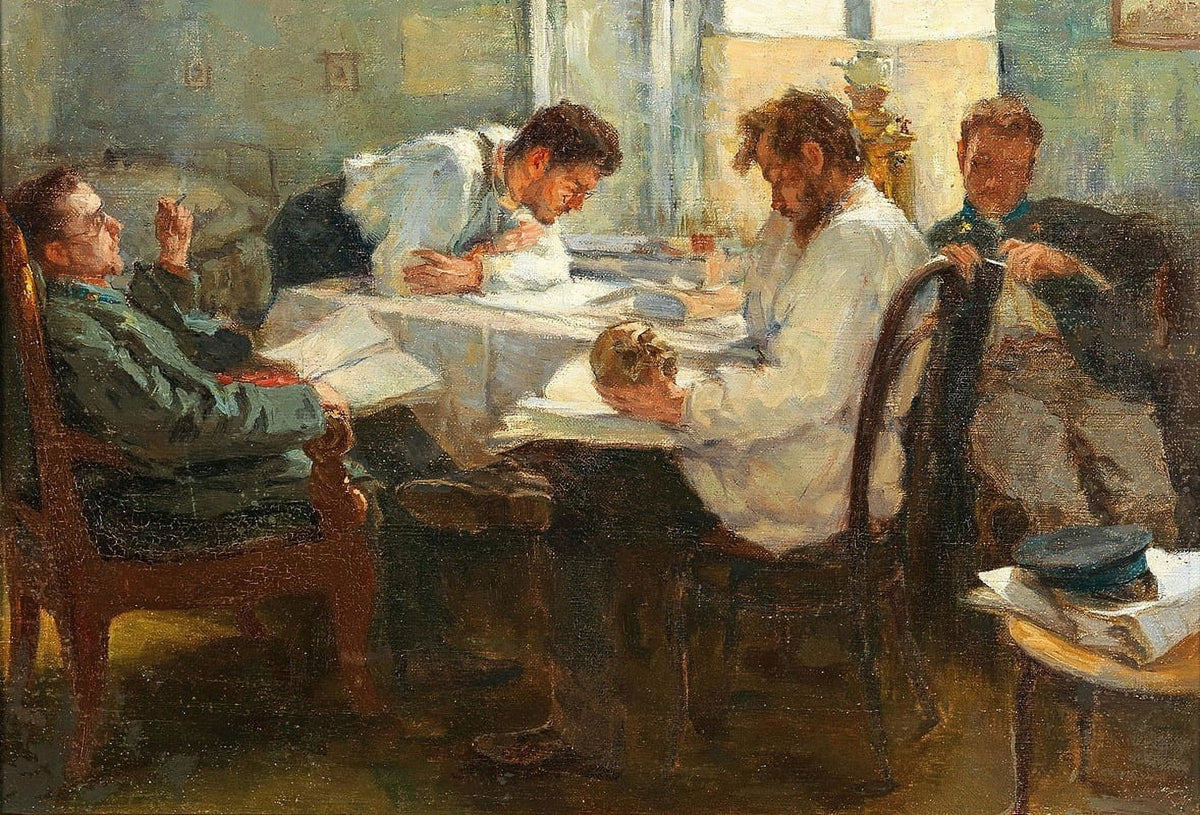The Night Before The Exam art print by Leonid Pasternak in various sizes.