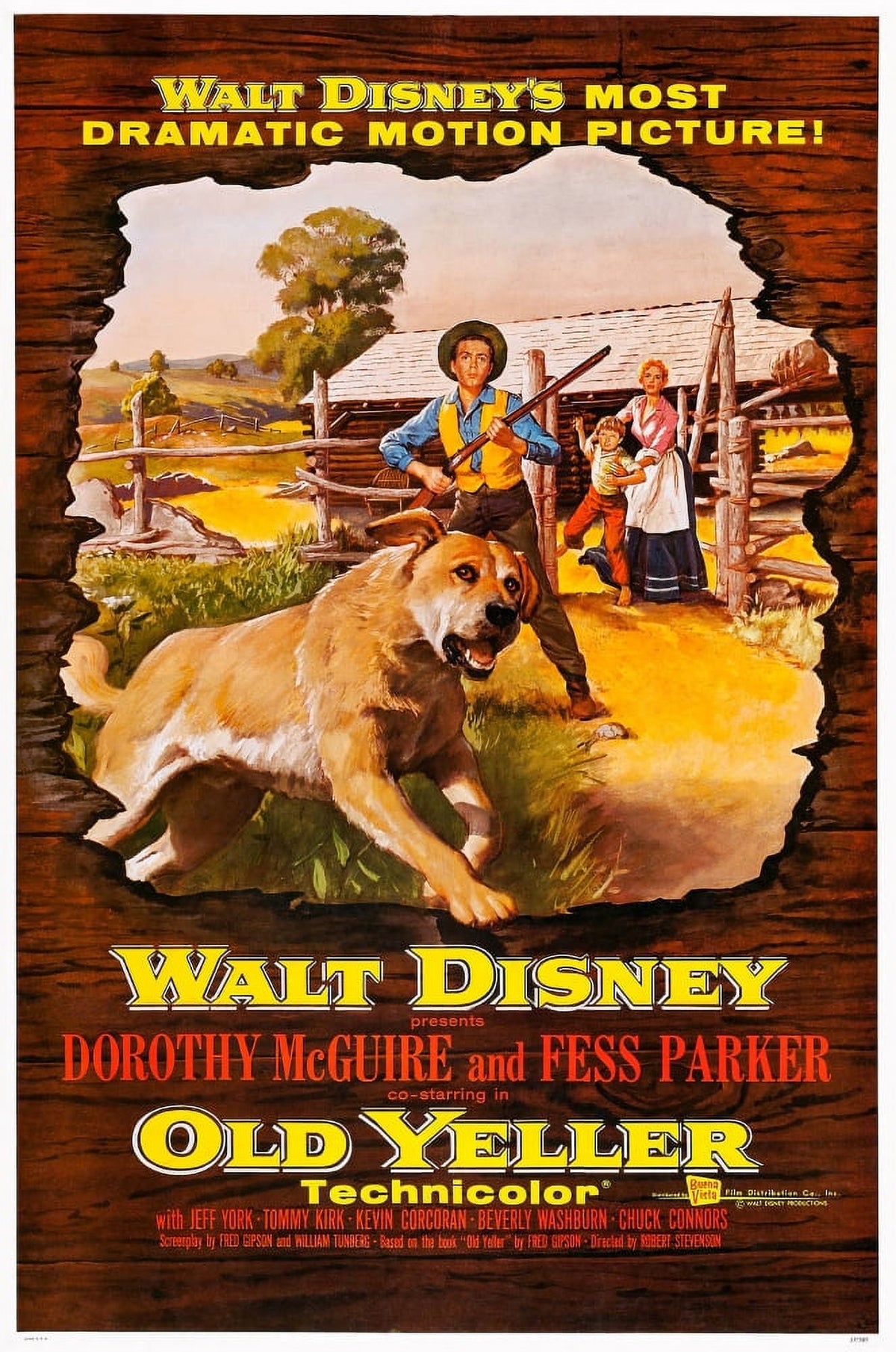Old Yeller Movie Masterprint Poster featuring Tommy Kirk and Kevin Corcoran