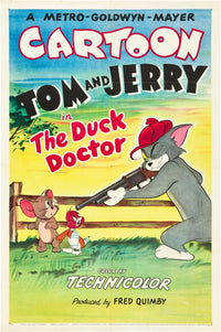 The Duck Doctor movie poster art print featuring Jerry and Tom from 1952.