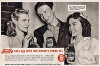 Pepsi ad photo print featuring June Preisser, James Lydon & Mary Anderson in vibrant colors.