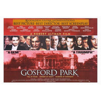 Gosford Park movie poster print featuring elegant design and classic film theme.