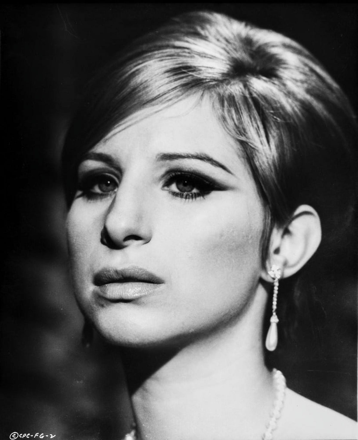 Close-up portrait photo print of Barbra Streisand