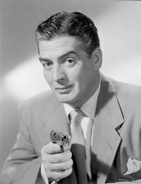 Portrait of Victor Mature Photo Print showcasing classic Hollywood star