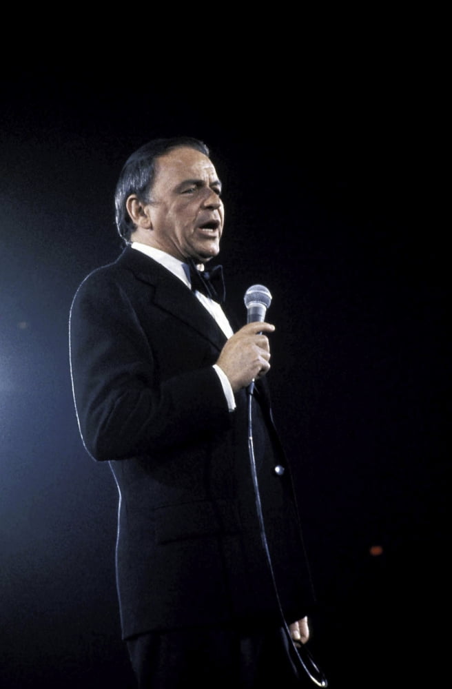 Frank Sinatra singing photo print, iconic music legend