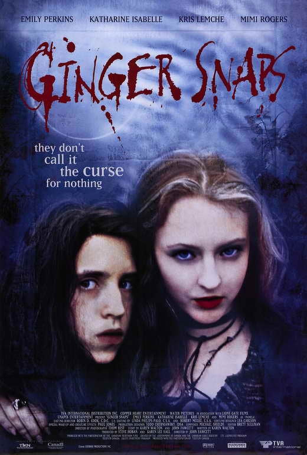 Ginger Snaps Movie Poster Print 27x40 - Horror Film Art