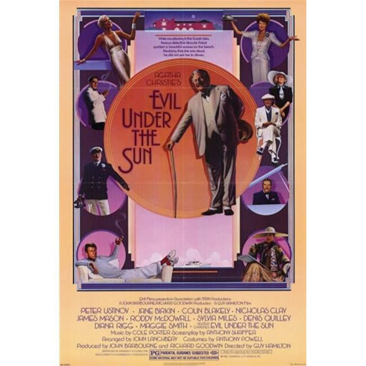 Evil Under the Sun Movie Poster 11x17 print featuring vibrant colors.