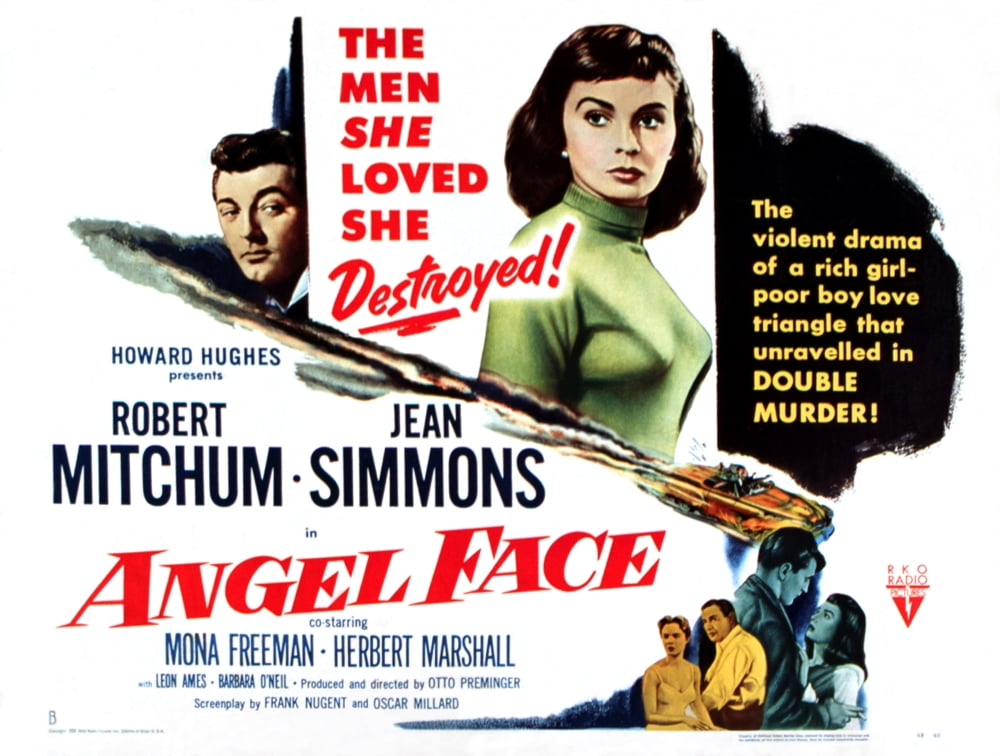 Angel Face Movie Masterprint Poster featuring Robert Mitchum and Jean Simmons