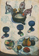 Still Life with Three Puppies art print by Paul Gauguin, showcasing adorable puppies in a vibrant still life.