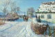 Village in the Snow Fine Art Print by Peder Mørk Mønsted