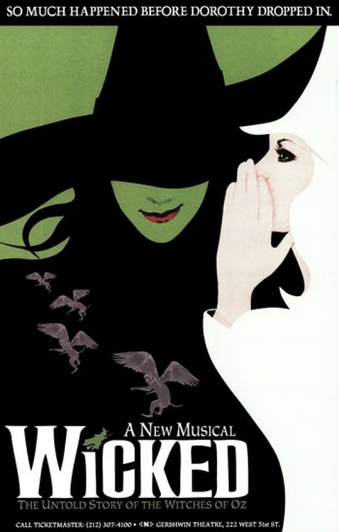 Wicked Movie Poster 11x17 print featuring vibrant imagery from the musical.