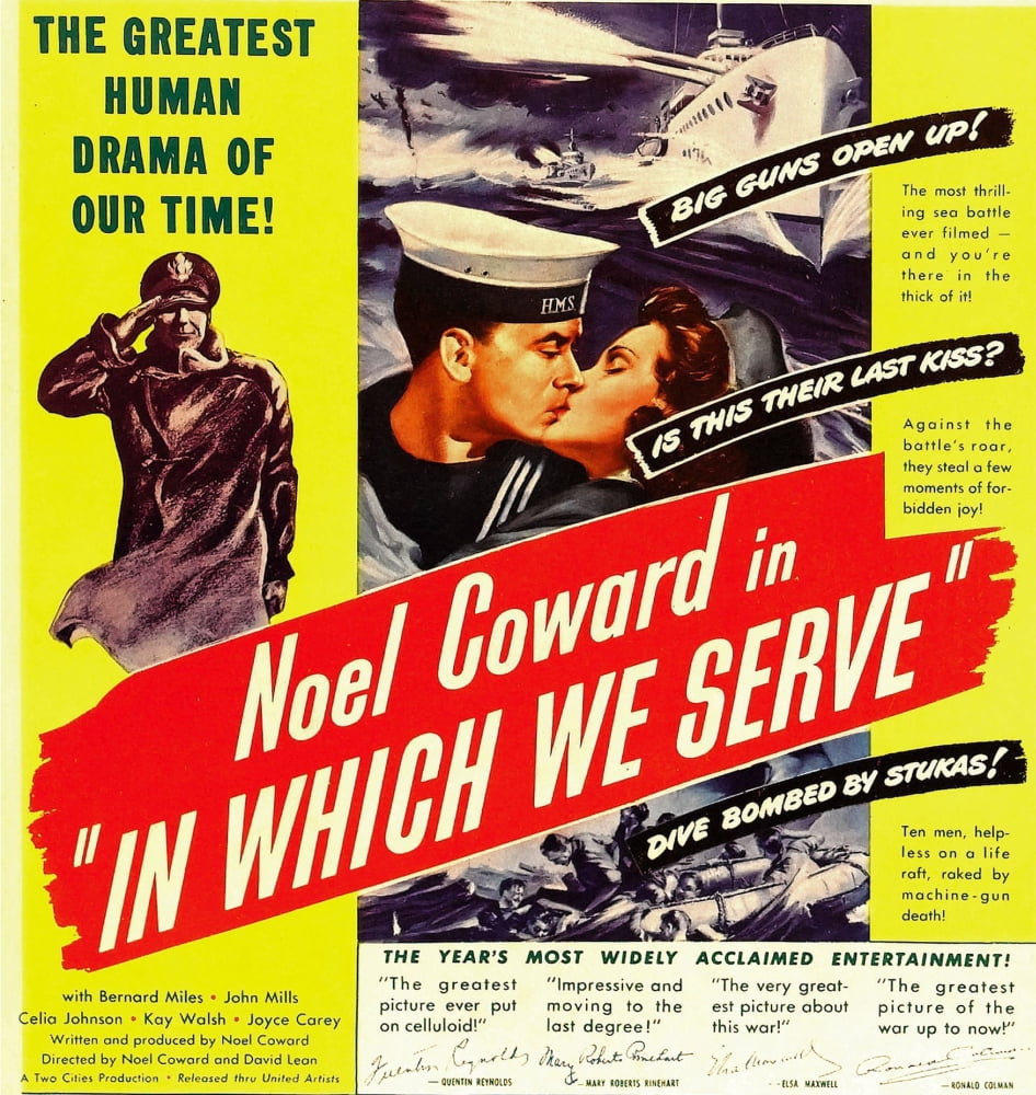 In Which We Serve movie poster print center left window card 1942