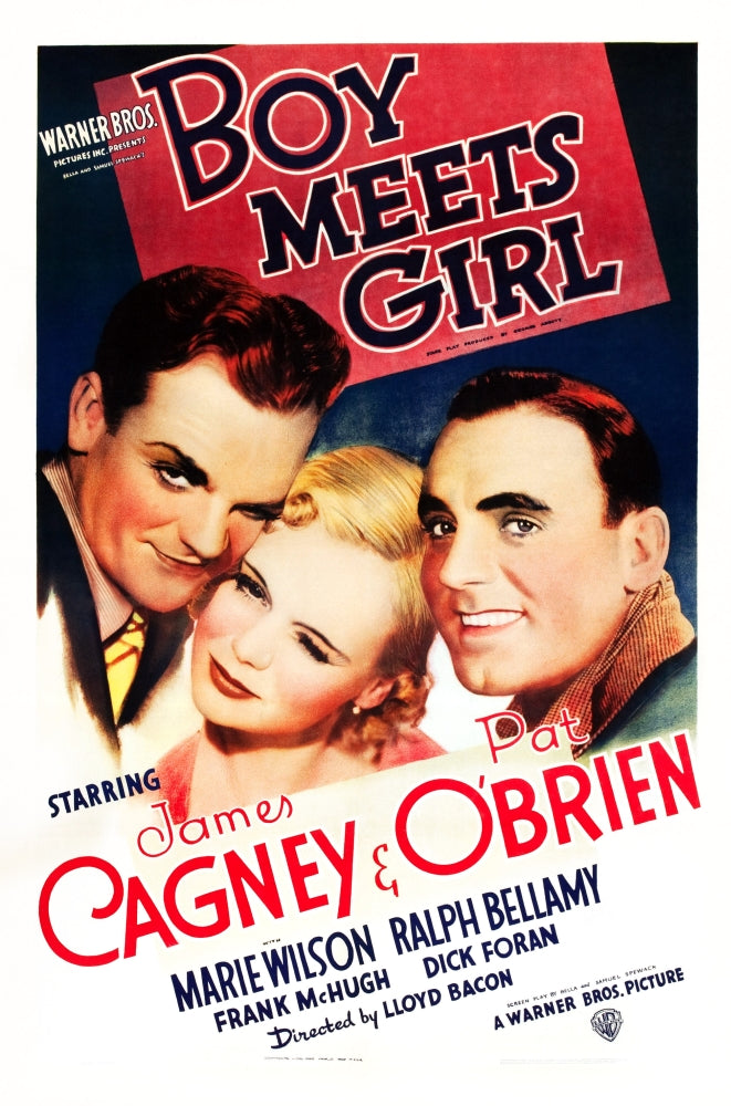 Boy Meets Girl 1938 movie masterprint poster featuring James Cagney, Marie Wilson, and Pat O'Brien