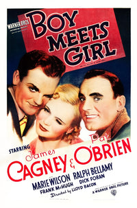 Boy Meets Girl 1938 movie masterprint poster featuring James Cagney, Marie Wilson, and Pat O'Brien