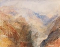 Montjovet landscape poster print by Joseph Mallord William Turner showcasing the Val d'Aosta.