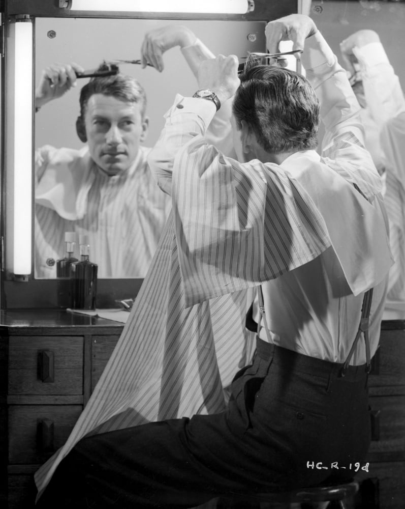 Hoagy Carmichael photo print - musician cutting his hair.