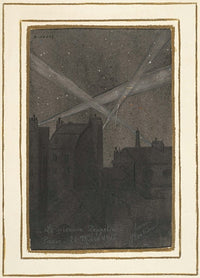 Le Premier Zeppelin (1915) poster print by Jeanne Bertrand, showcasing early aviation.