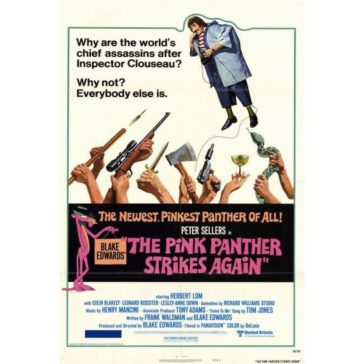 The Pink Panther Strikes Again movie poster print in vibrant colors.