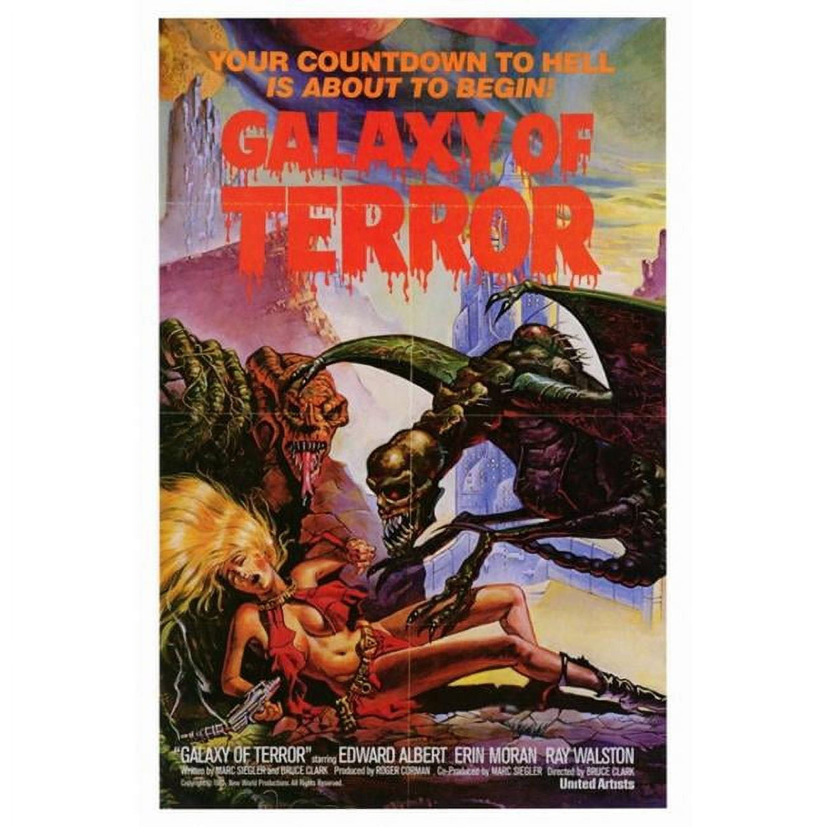 Galaxy of Terror Movie Poster Print 27x40 vintage horror art