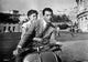 Audrey Hepburn and Gregory Peck riding a motorcycle in Rome photo print.