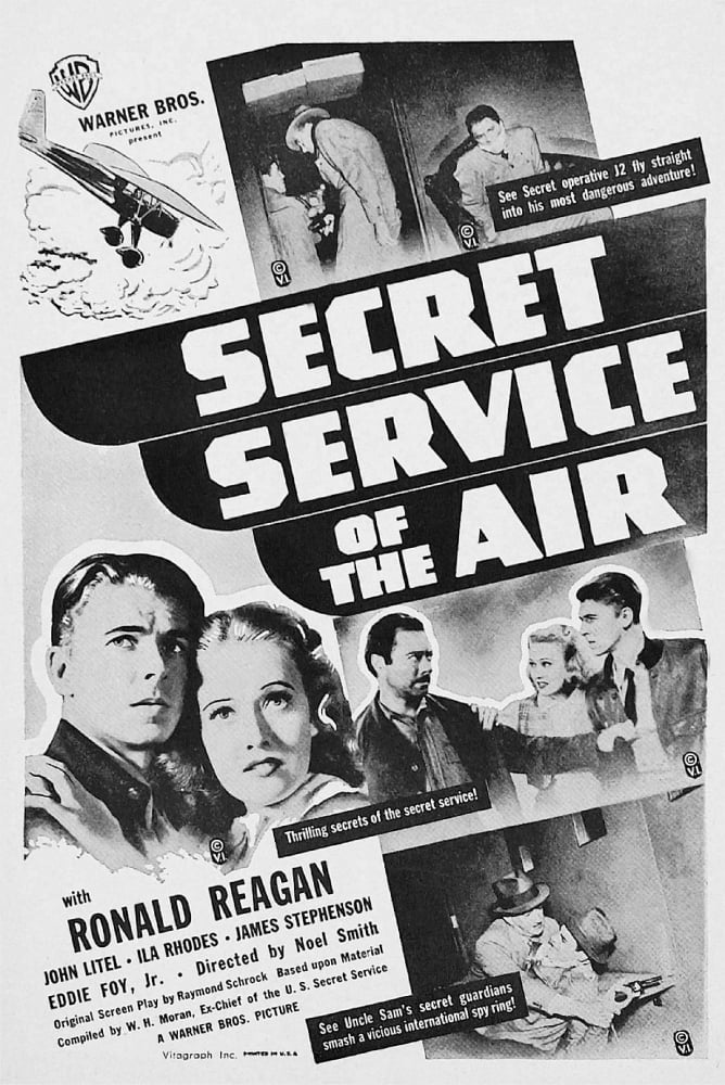 1939 Secret Service of the Air movie masterprint poster featuring Ronald Reagan.