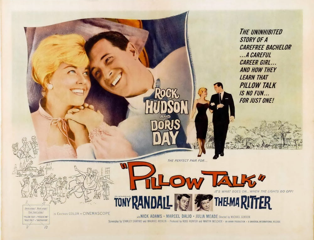Pillow Talk movie poster print featuring Doris Day and Rock Hudson