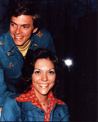 Richard and Karen Carpenter photo print in matching denim jackets.