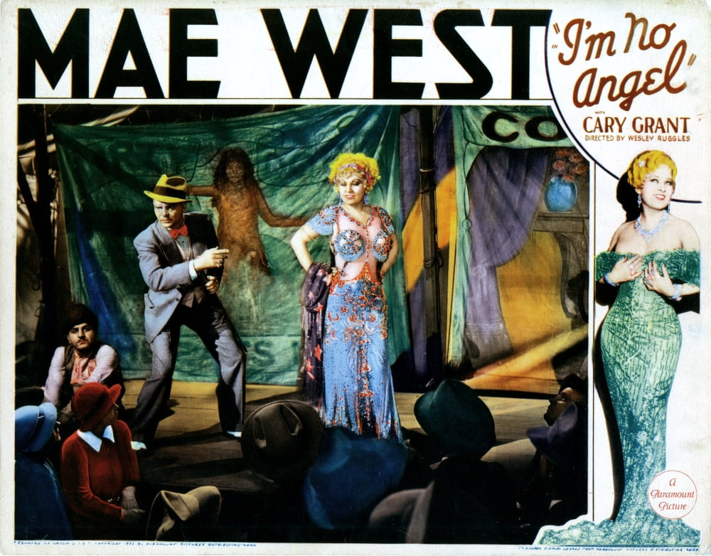 I'm No Angel movie poster featuring Mae West from 1933