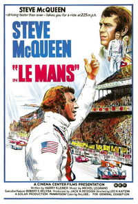 Le Mans movie poster featuring Steve McQueen, 1971 classic film.