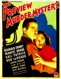 The Preview Murder Mystery 1936 movie masterprint poster featuring Reginald Denny and Frances Drake.