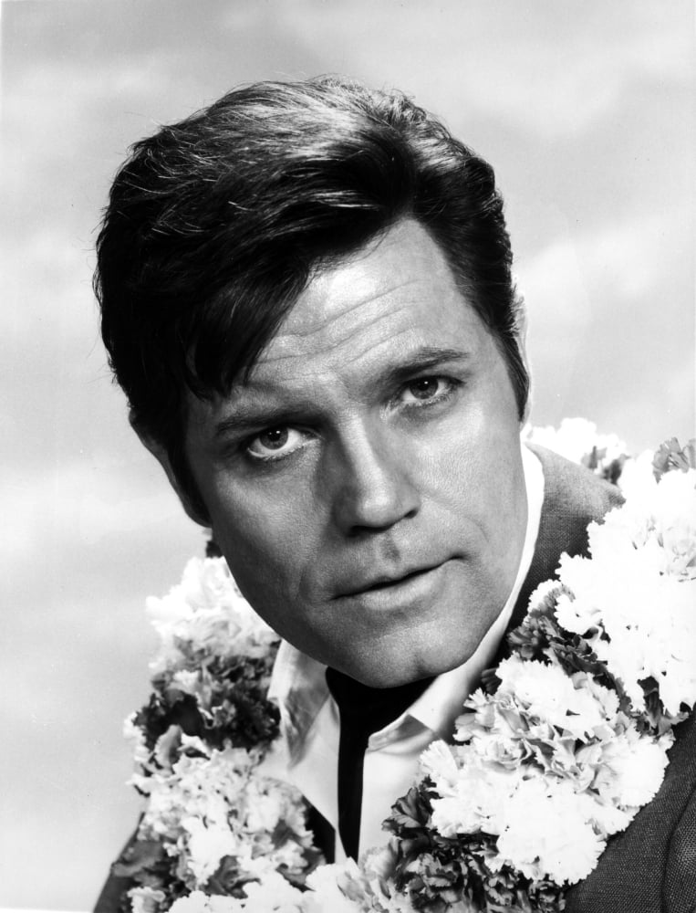 Jack Lord wearing a lei vintage photo print