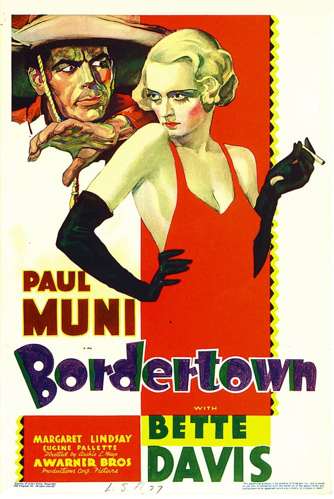 Bordertown Movie Poster Print featuring Paul Muni and Bette Davis 1935.