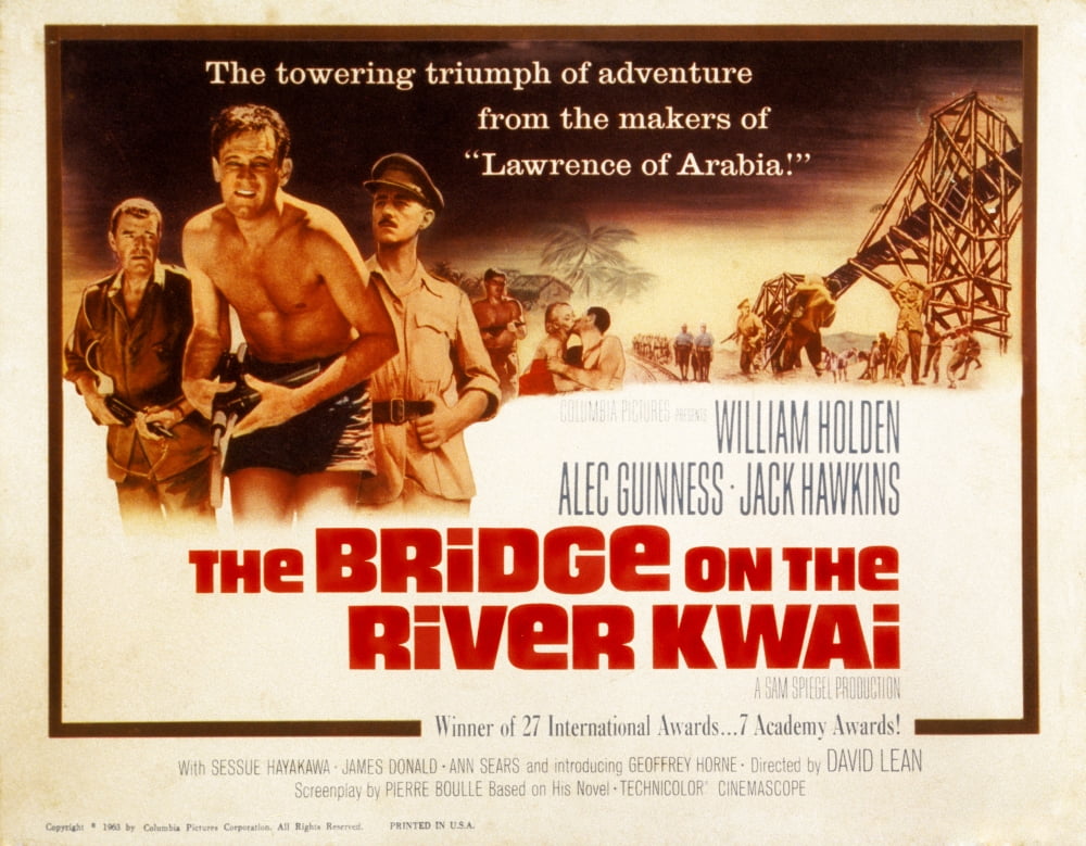 The Bridge on the River Kwai movie poster print in 10x8 size.