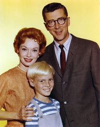 Dennis The Menace Family Portrait Photo Print featuring a yellow background.