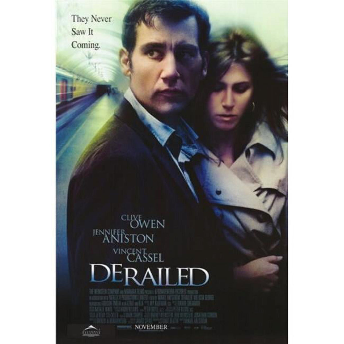 Derailed Movie Poster 11x17 print showcasing cinematic art.