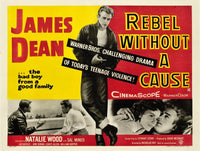 Rebel Without A Cause movie masterprint poster featuring James Dean and Natalie Wood.