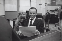 Frank and Nancy Sinatra studio photo print in vintage style.