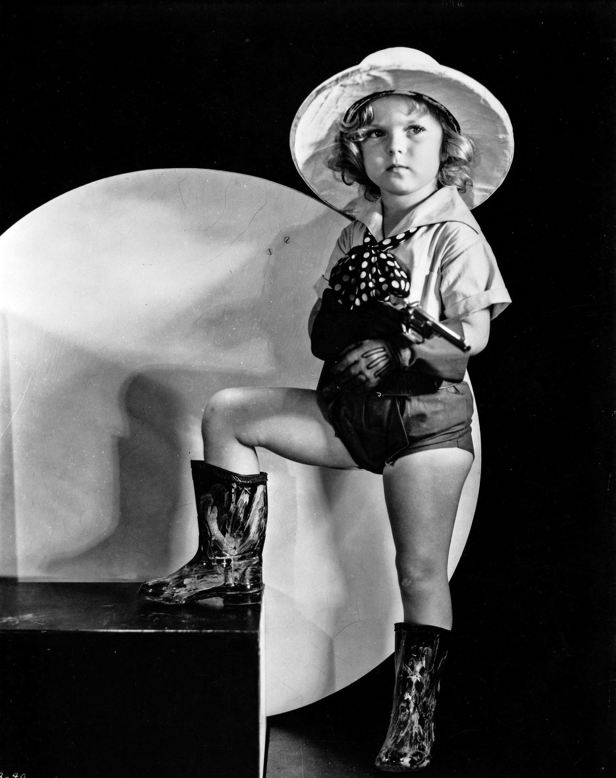Shirley Temple in black boots vintage photo print
