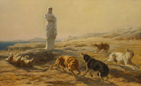 Pallas Athena and The Herdsman's Dogs Fine Art Print