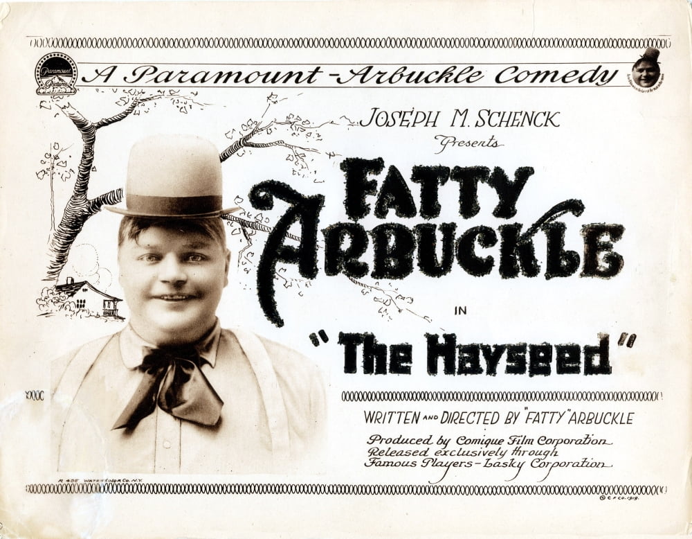 The Hayseed movie poster print featuring Roscoe Fatty Arbuckle, 1919.