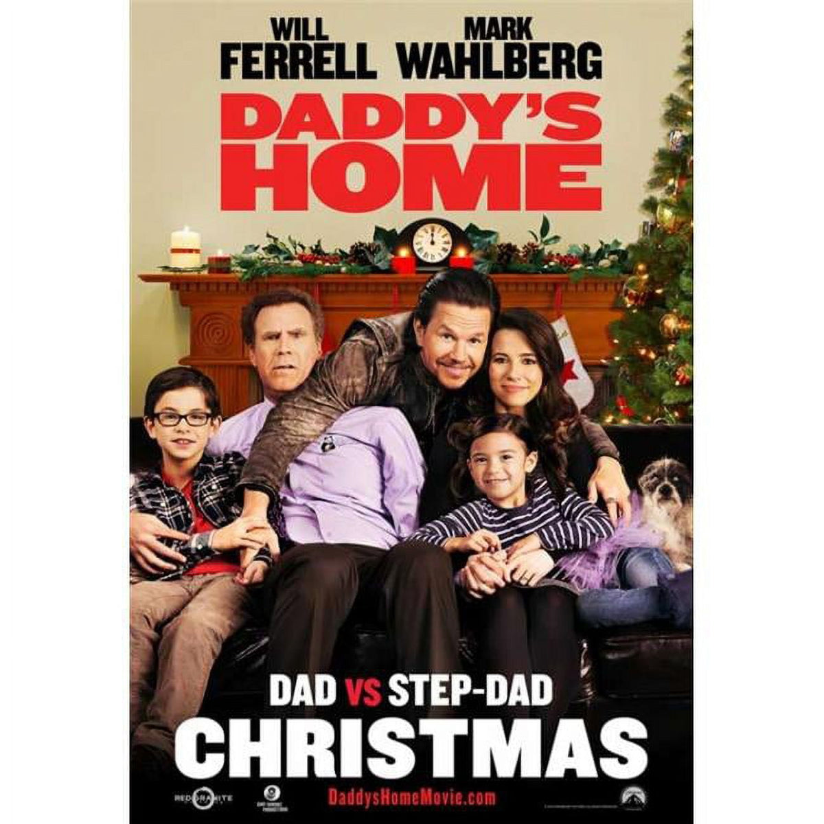 Daddy's Home movie poster print in 11 x 17 size, vibrant colors and humorous design.