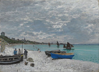 The Beach at Sainte-Adresse art print by Claude Monet, coastal scene, Impressionist artwork