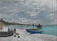 The Beach at Sainte-Adresse art print by Claude Monet, coastal scene, Impressionist artwork